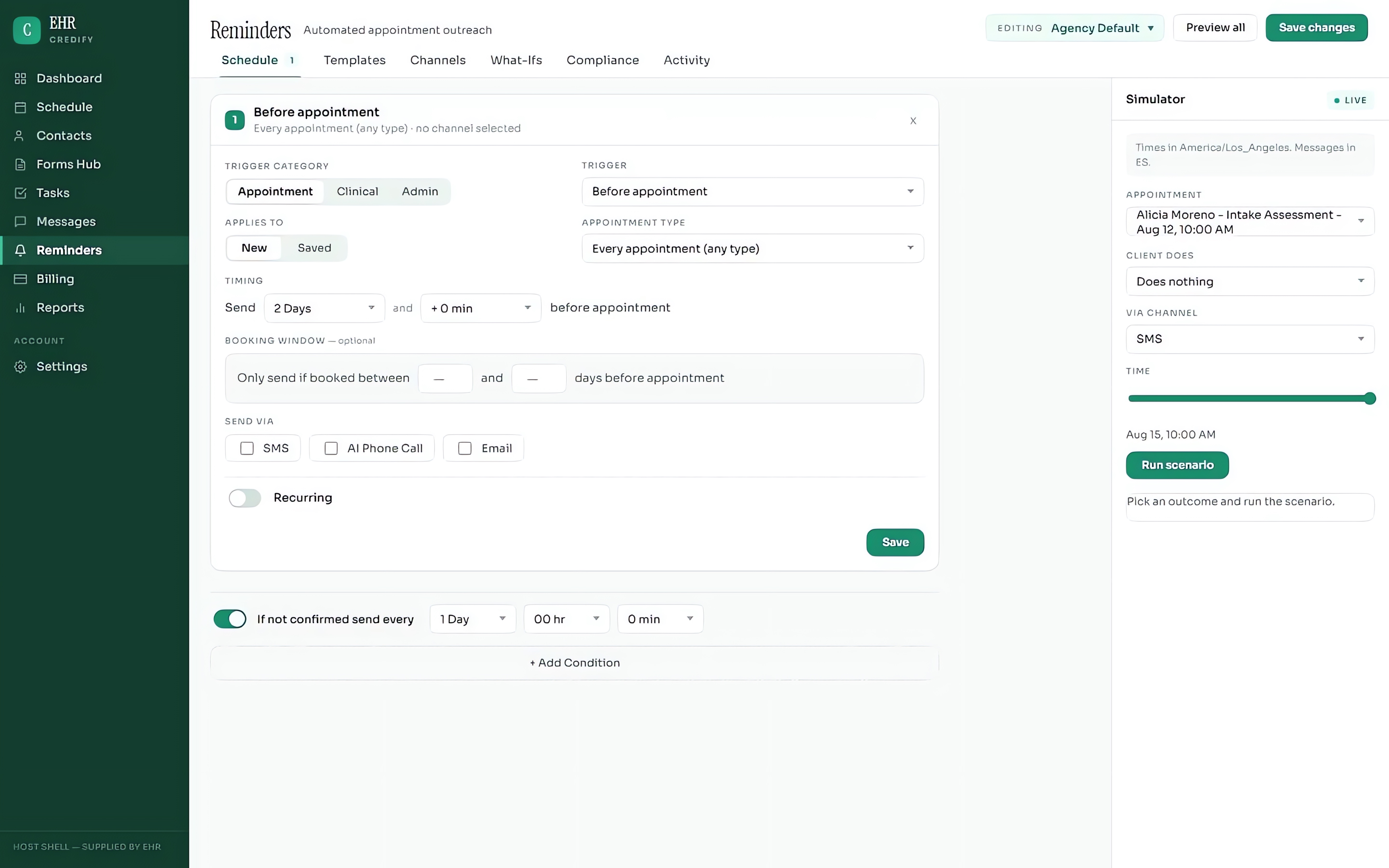 Appointment reminders, shown in Keep Your EHR